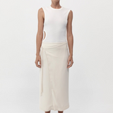 Midi Wrap Skirt - Cool White