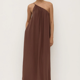 Mila Asymmetrical Maxi Dress - Espresso