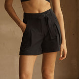 Pleated Swim Short - Nero