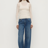 Nora Merino Wool Layered Turtleneck - Snow
