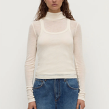 Nora Merino Wool Layered Turtleneck - Snow