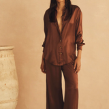 Gathered Wide Leg Pant - Roma Di Sera