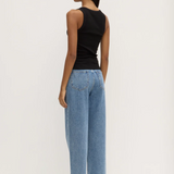 Robyn Scoop Neck Rib Tank - Black