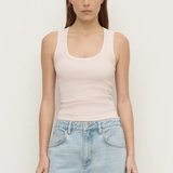 Robyn Scoop Neck Rib Tank - Soft Rose
