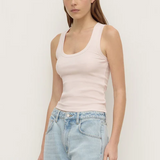 Robyn Scoop Neck Rib Tank - Soft Rose