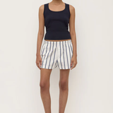 Robyn Scoop Neck Rib Tank - True Navy