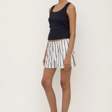 Robyn Scoop Neck Rib Tank - True Navy