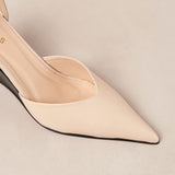 Polly Leather Mules - Cream / Black