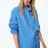 Mara Long Sleeve Shirt - Stripes - Ink Blue/Sky/Navy/Natural