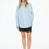 Mara Long Sleeve Shirt - Sky/Navy/White