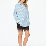 Mara Long Sleeve Shirt - Sky/Navy/White