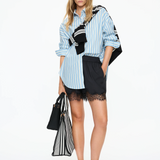 Mara Long Sleeve Shirt - Sky/Navy/White