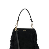 Coco Mini Bag - Black Suede + Fringe