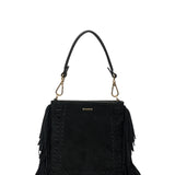 Coco Mini Bag - Black Suede + Fringe