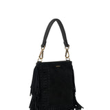 Coco Mini Bag - Black Suede + Fringe