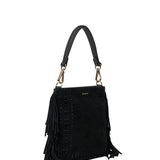 Coco Mini Bag - Black Suede + Fringe