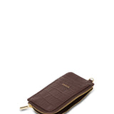 Winona Card Holder - Espresso Croc
