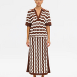 Sarah Knit Top - Choc Ivo Stripe