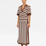 Sarah Knit Top - Choc Ivo Stripe