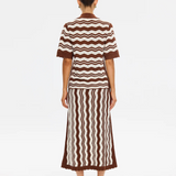 Sarah Knit Top - Choc Ivo Stripe