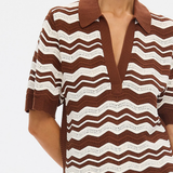 Sarah Knit Top - Choc Ivo Stripe