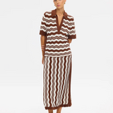 Sarah Knit Top - Choc Ivo Stripe