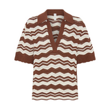 Sarah Knit Top - Choc Ivo Stripe