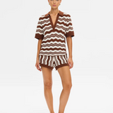 Sarah Knit Top - Choc Ivo Stripe