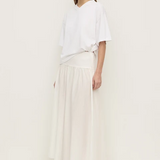 Sarah Cotton Maxi Skirt - White
