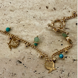Tangerine Necklace - Gold/Turquoise
