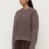 Shiloh Speckle Wool Knit - Aubergine