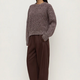 Shiloh Speckle Wool Knit - Aubergine
