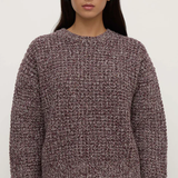 Shiloh Speckle Wool Knit - Aubergine