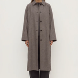 Solana Wool Coat - Brown Black Check