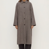 Solana Wool Coat - Brown Black Check