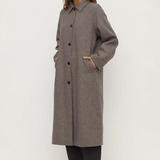 Solana Wool Coat - Brown Black Check