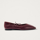 Sway Leather Ballet Flats - Burgundy