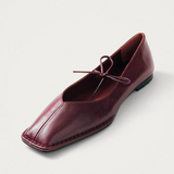 Sway Leather Ballet Flats - Burgundy