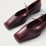 Sway Leather Ballet Flats - Burgundy