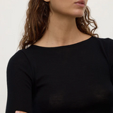 Tatiana Wool Long Sleeve Top - Black
