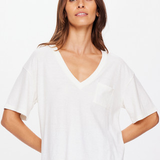 Elina V Neck Tee - White