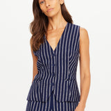 Belize Jackie V Neck Waistcoat - Stripe
