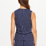 Belize Jackie V Neck Waistcoat - Stripe