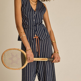 Belize Jackie V Neck Waistcoat - Stripe