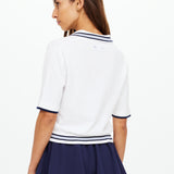 Archie Collared Knit Polo - White