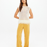 Kamali Knit Fringe Top - Cream