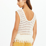 Kamali Knit Fringe Top - Cream