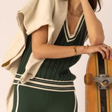 Santa Fe Julia V Neck Vest - Jungle Green