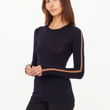 Merino Wool Long Sleeve Top - Black