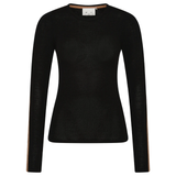 Merino Wool Long Sleeve Top - Black